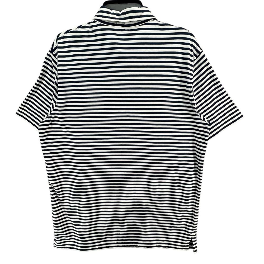 Polo Ralph Lauren Shirt Men M Blue Stripe Polo‎ Logo Classic Fit Nautical Preppy - Picture 4 of 12